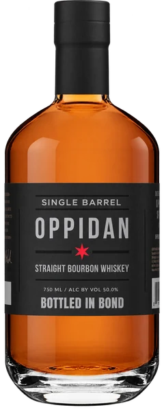 Bottle of Oppidan Single Barrel Bottled-in-Bond Bourbon