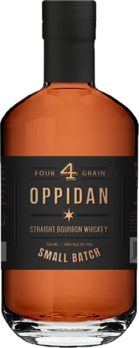 Bottle of Oppidan Four Grain Straight Bourbon