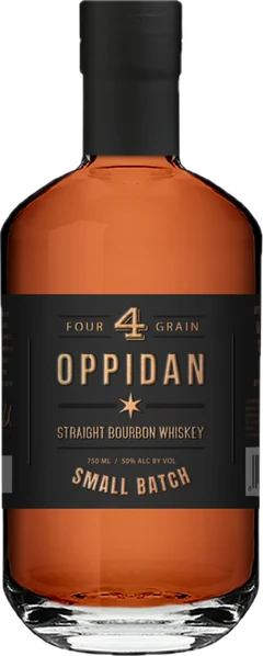 Bottle of Oppidan Four Grain Straight Bourbon