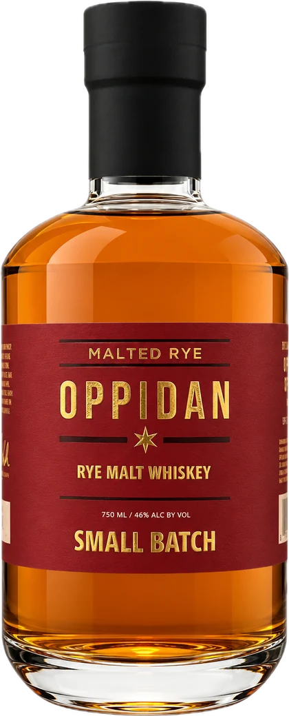 Bottle of Oppidan Malted Rye Whiskey